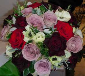 Grand Prix Rose bouquet from Hawthorn's florist, Victoria Park, East London, E8, UK